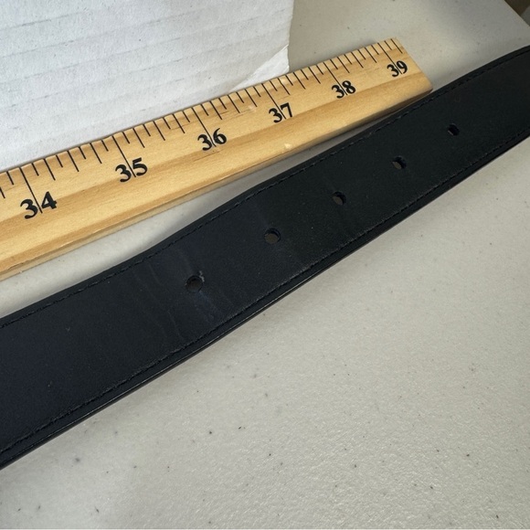 Classic Men's Modern Chic Preppy Black Leather Belt - Picture 9 of 14